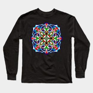 Ice Blue And Red Hot Fantasy Long Sleeve T-Shirt